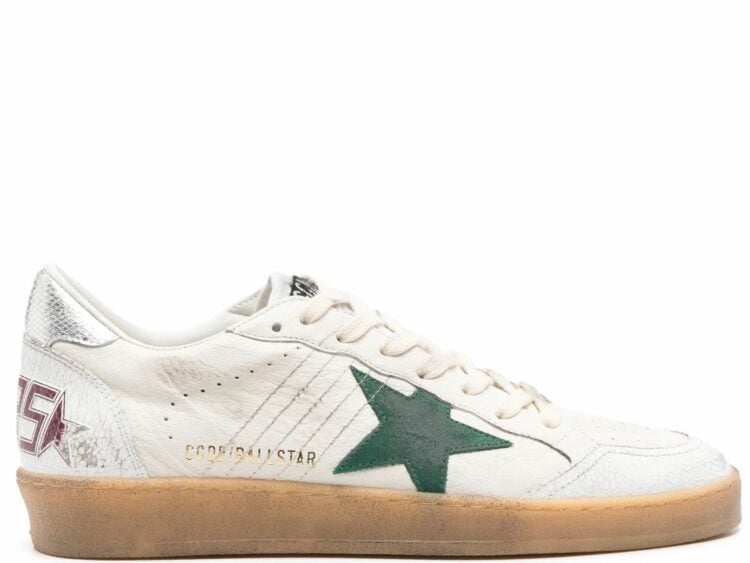 golden goose ball star white green silver