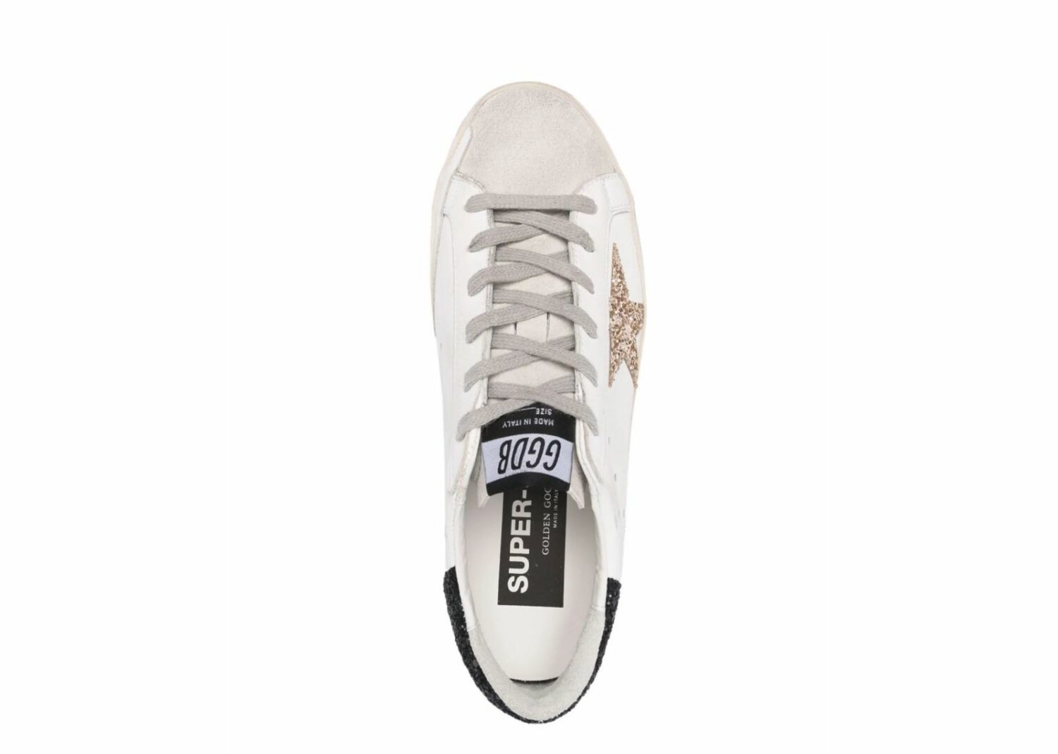 golden goose super star gold glitter star black glitter heel