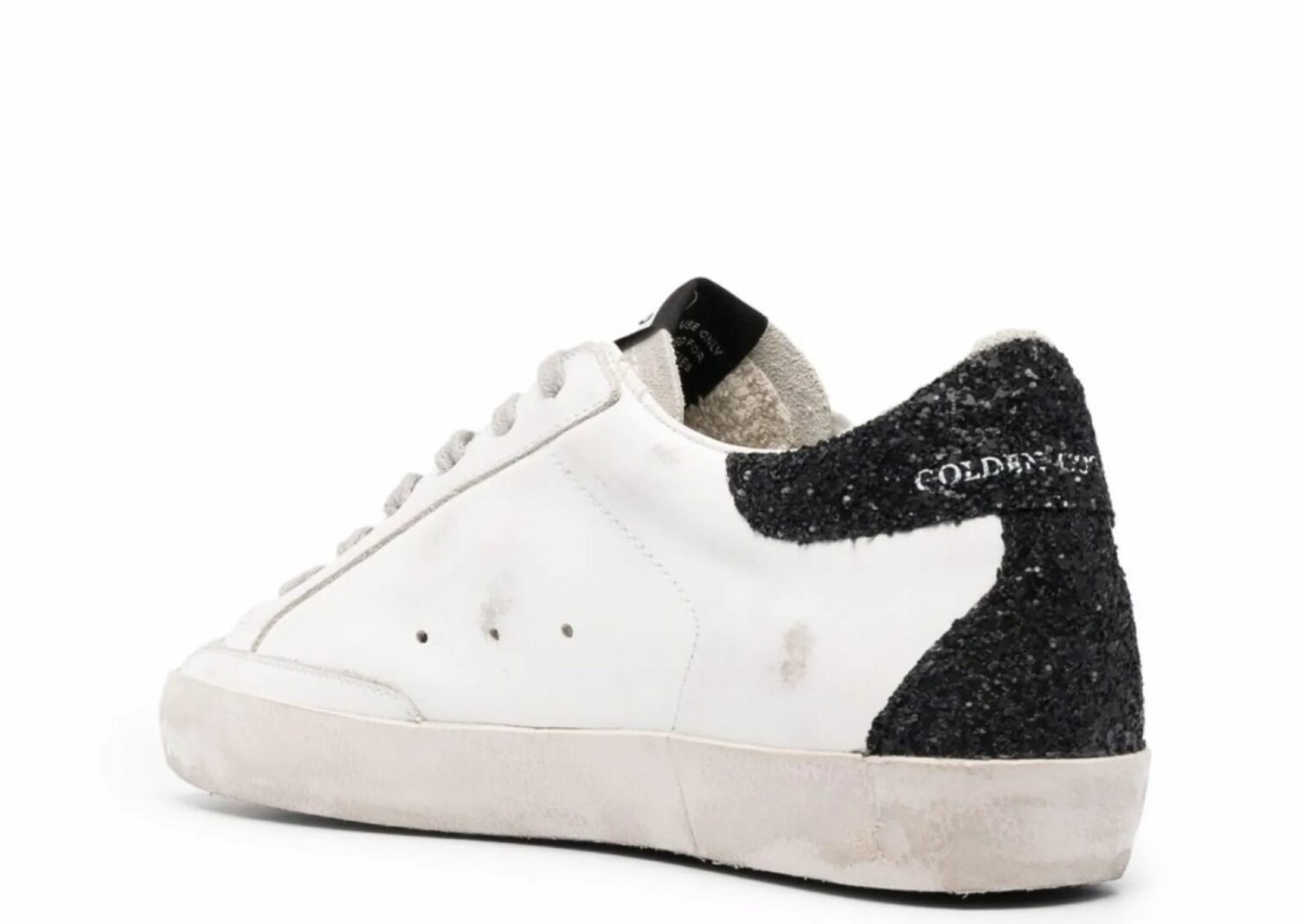 golden goose super star gold glitter star black glitter heel