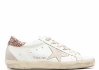 golden goose super star suede star peach pink glitter heel tab