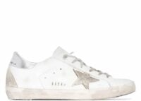 golden goose super star white ice silver with metal stud lettering (w)
