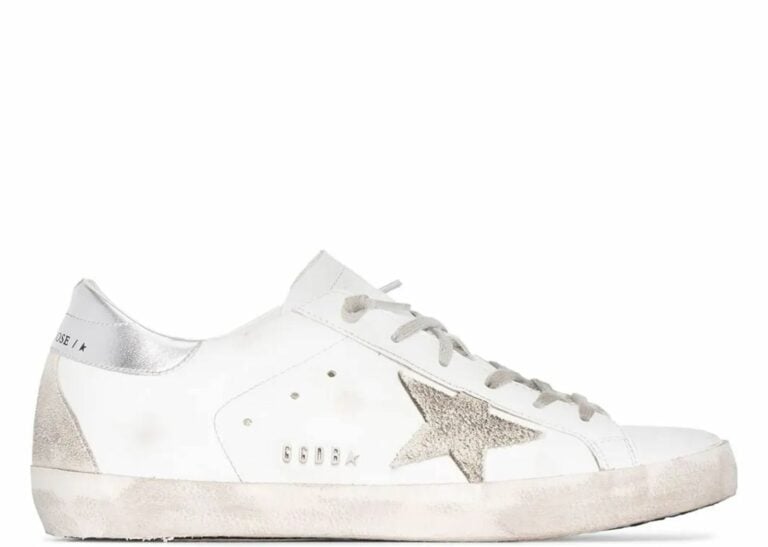 golden goose super star white ice silver with metal stud lettering (w)