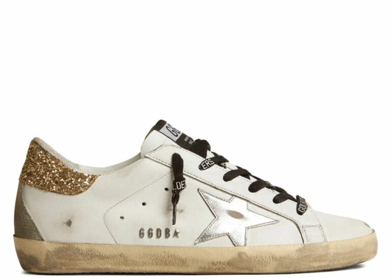 golden goose super star with glittery heel (w)