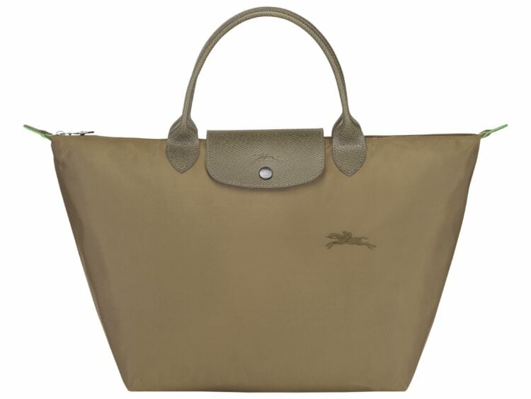 longchamp le pliage green medium handbag artichoke