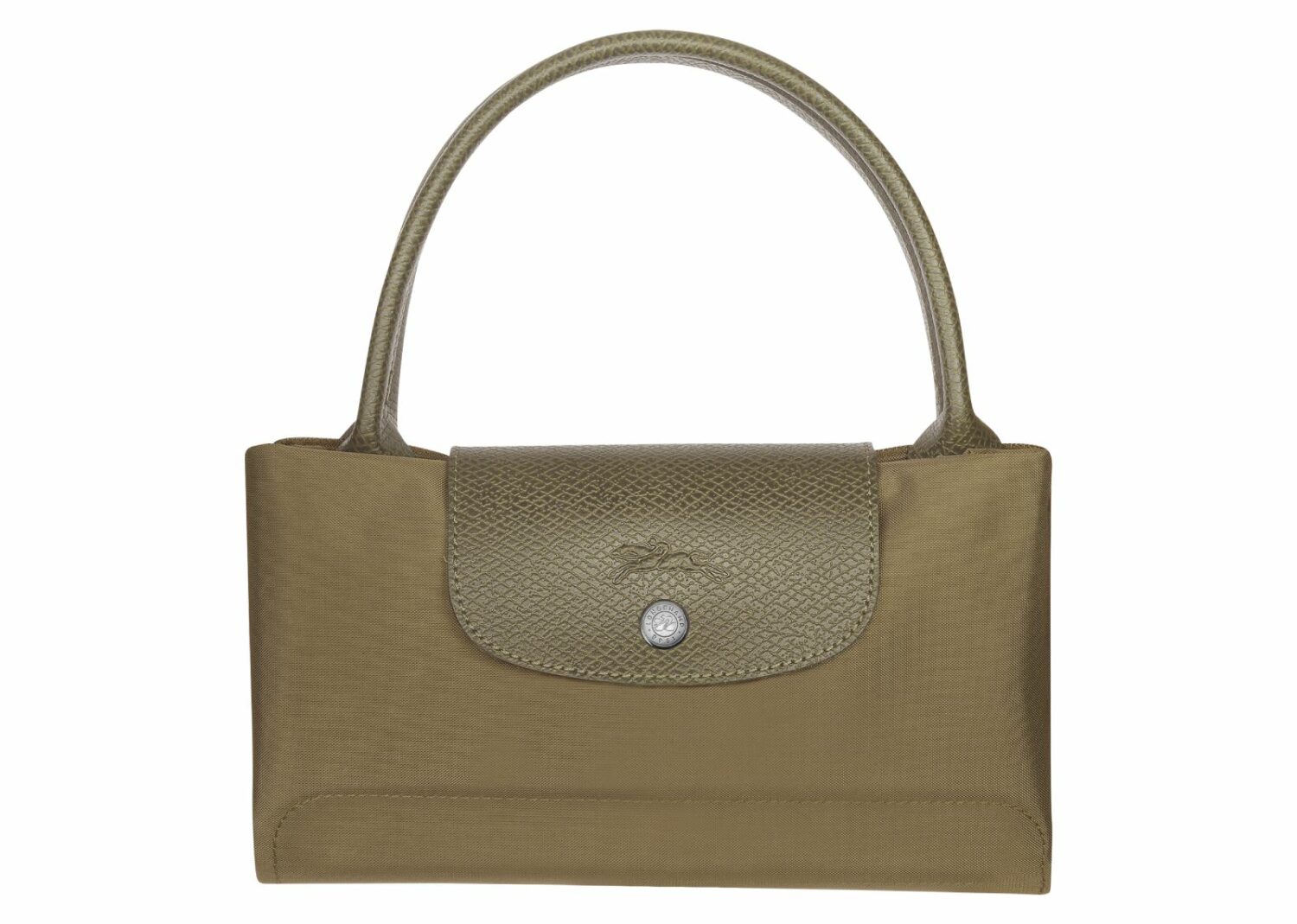 longchamp le pliage green medium handbag artichoke
