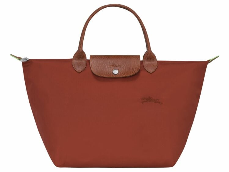 longchamp le pliage green medium handbag chestnut