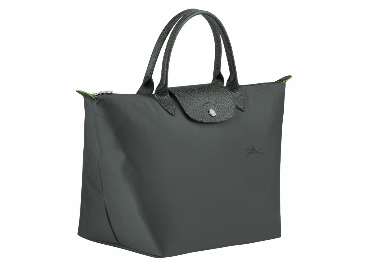 longchamp le pliage green medium handbag graphite