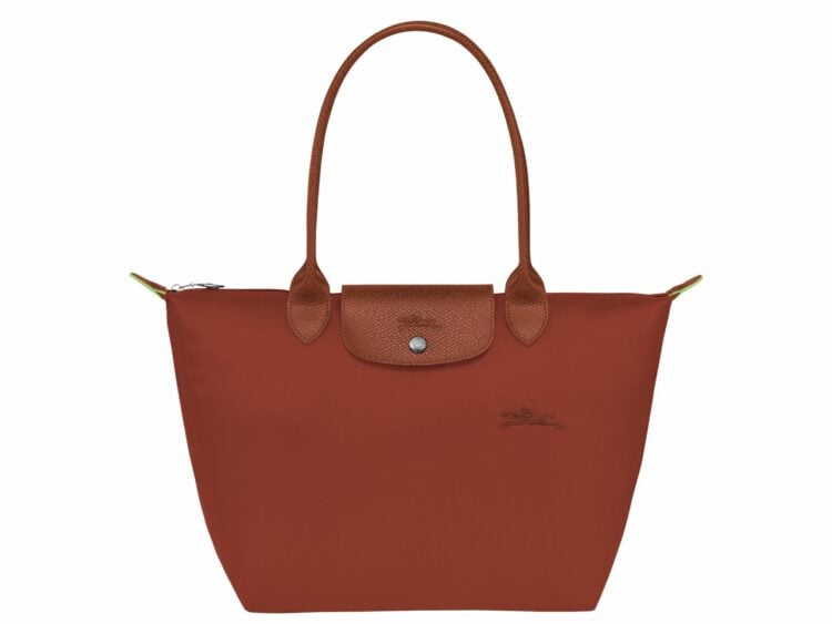 longchamp le pliage green medium tote bag chestnut