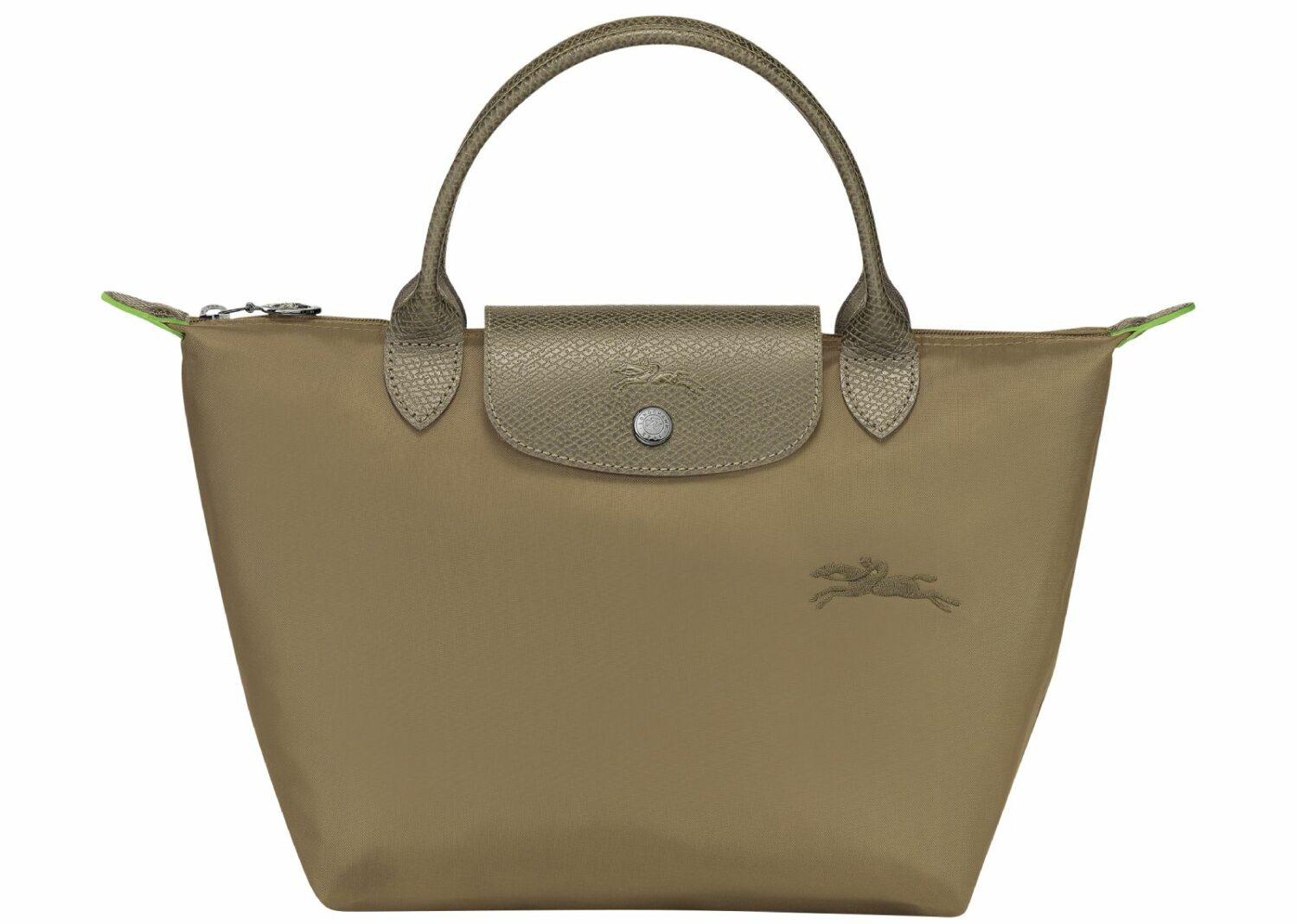 longchamp le pliage green small handbag artichoke