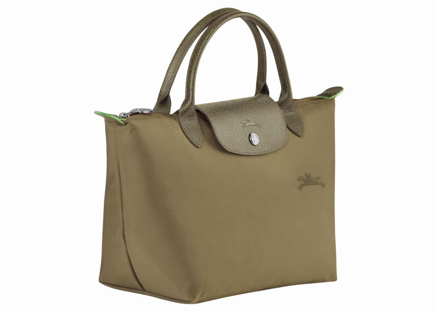 longchamp le pliage green small handbag artichoke