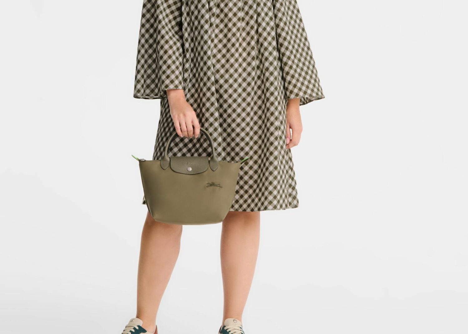 longchamp le pliage green small handbag artichoke