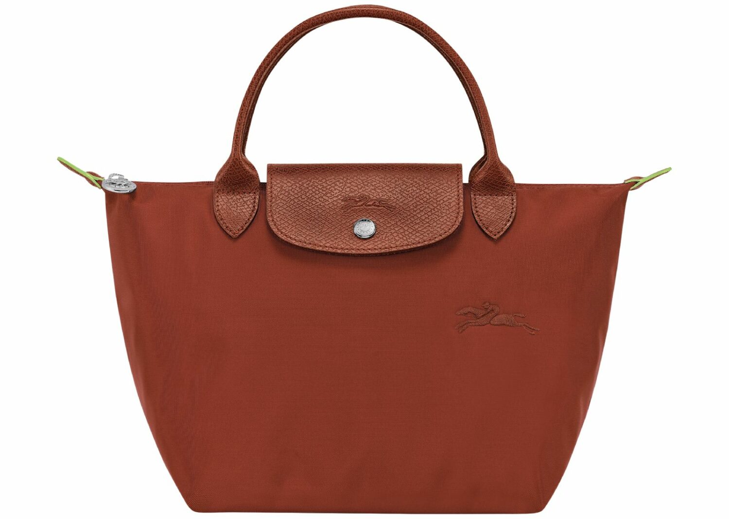 longchamp le pliage green small handbag chesntu