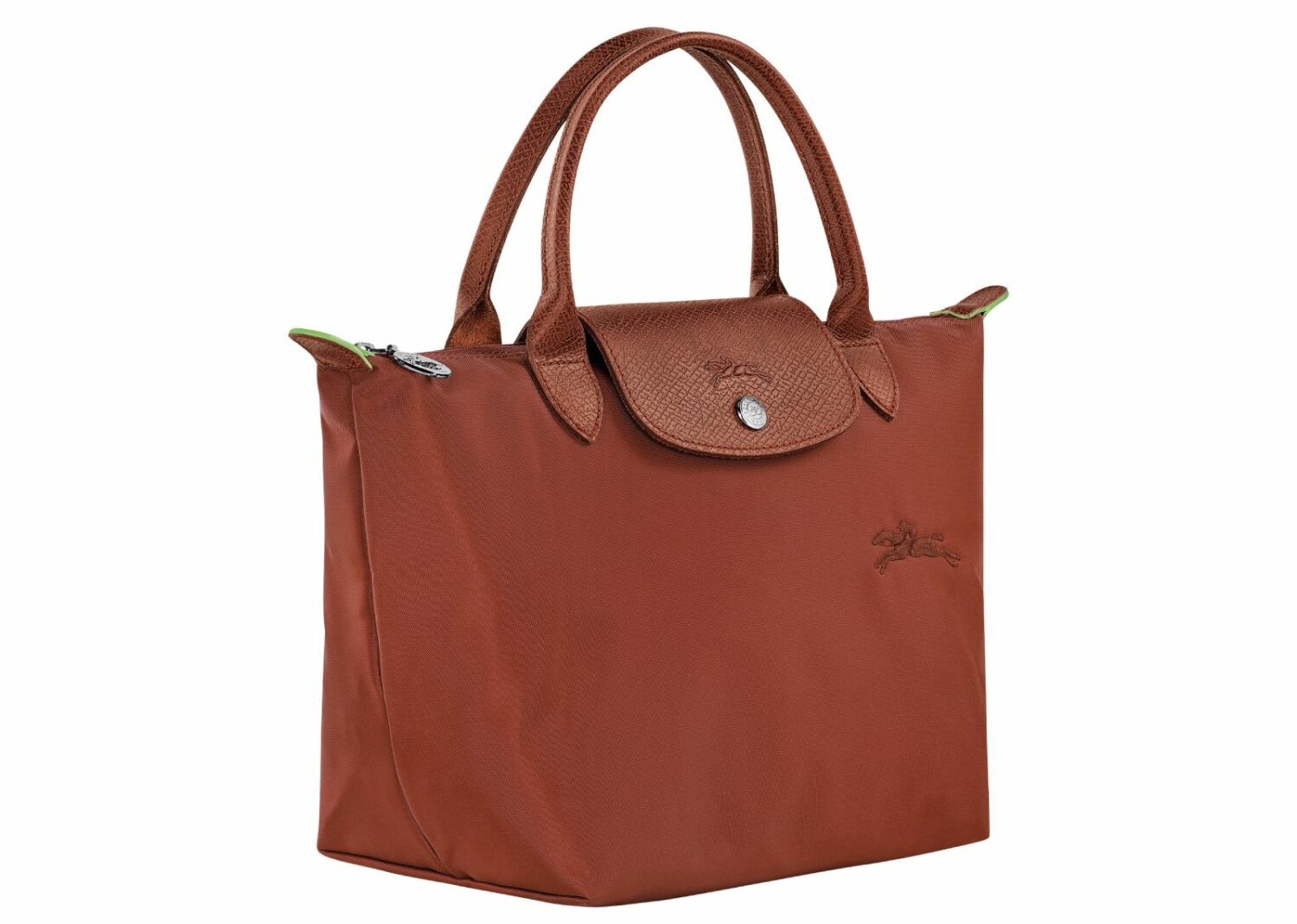 longchamp le pliage green small handbag chesntu