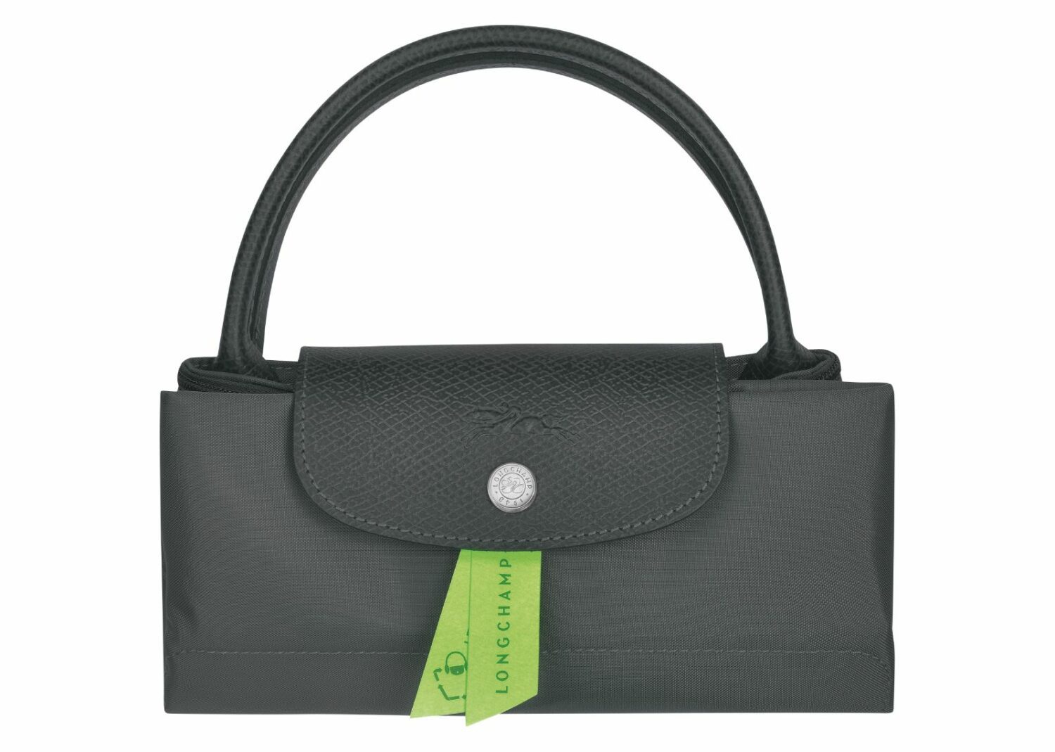 longchamp le pliage green small handbag graphite