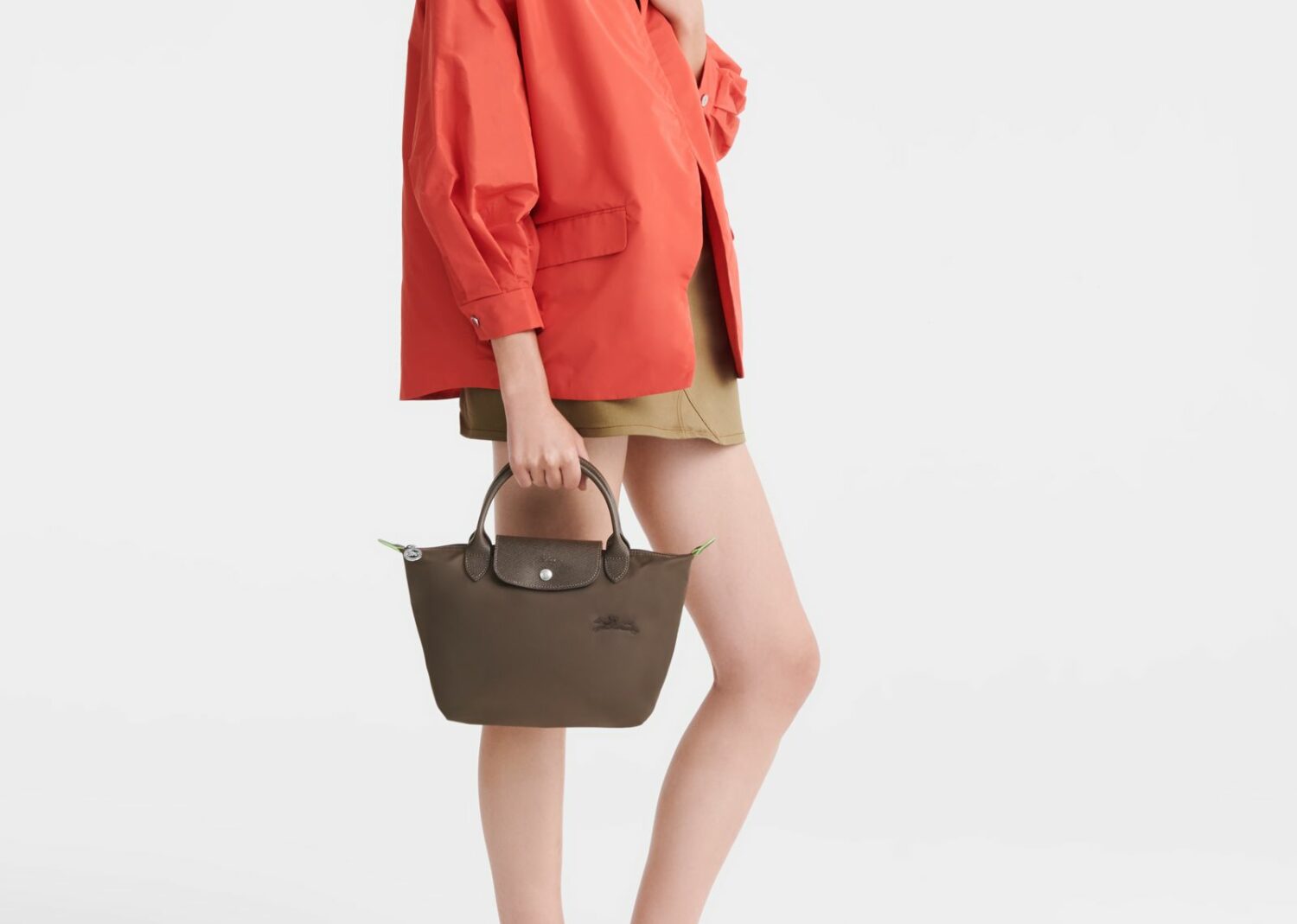longchamp le pliage green small handbag terra