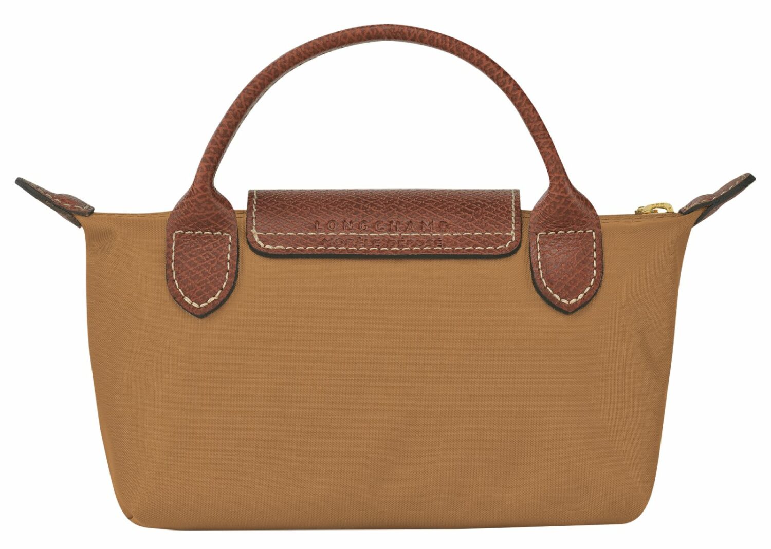 longchamp le pliage original pouch with handle fawn
