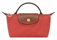 longchamp le pliage original pouch with handle tomato