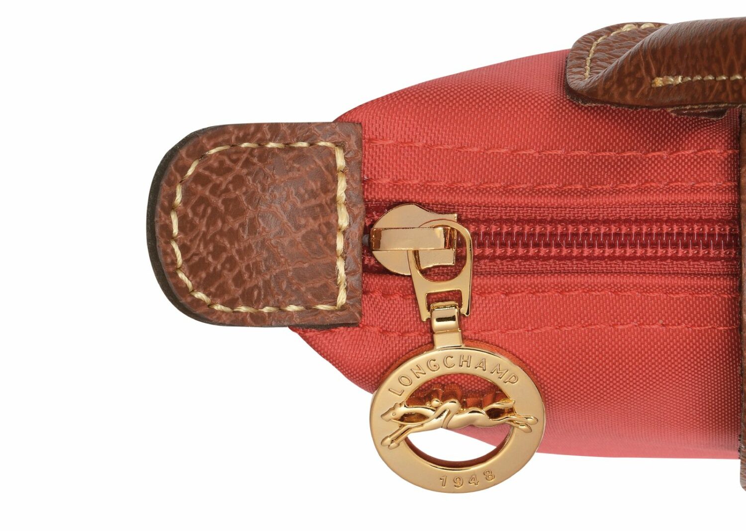 longchamp le pliage original pouch with handle tomato