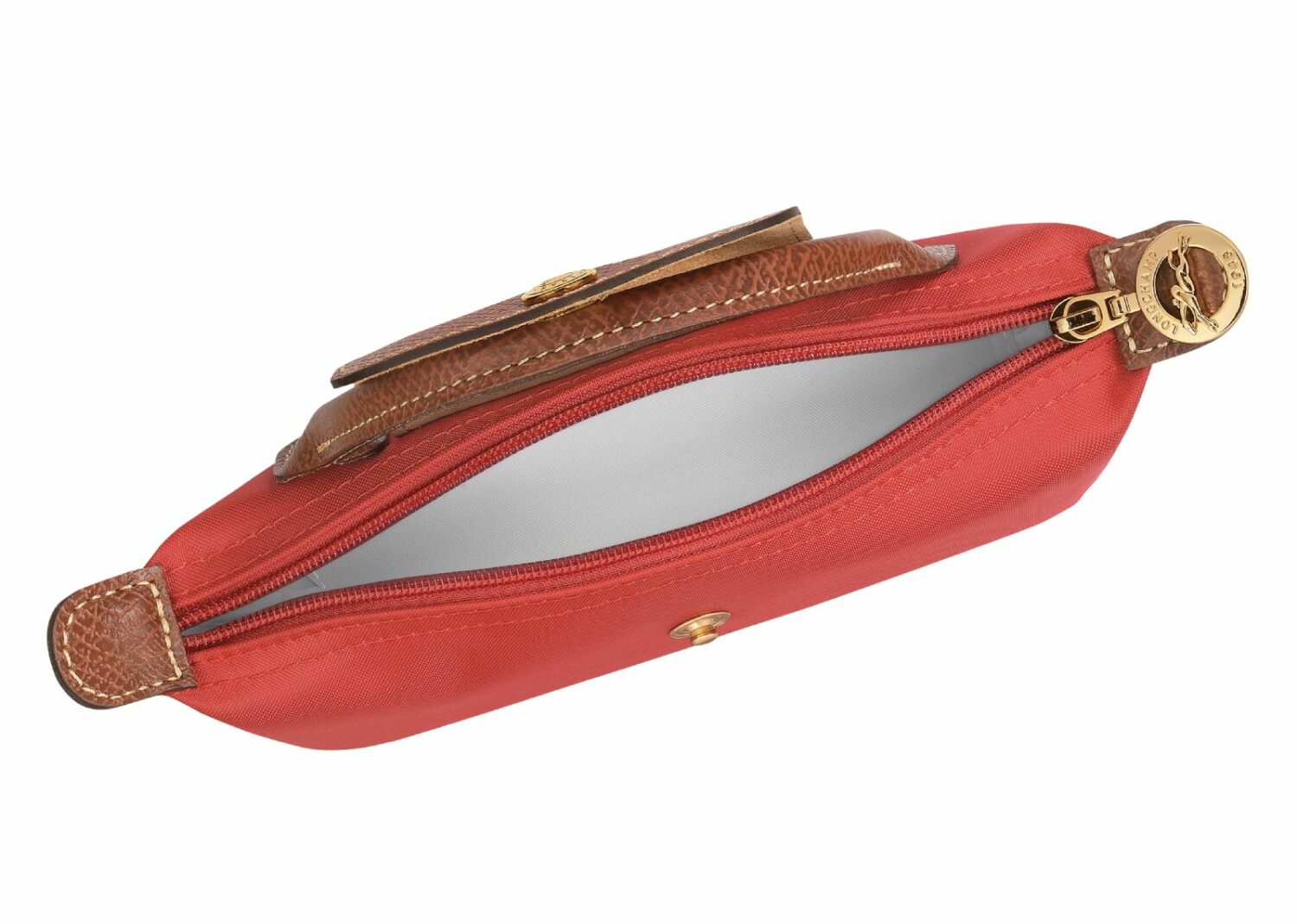longchamp le pliage original pouch with handle tomato