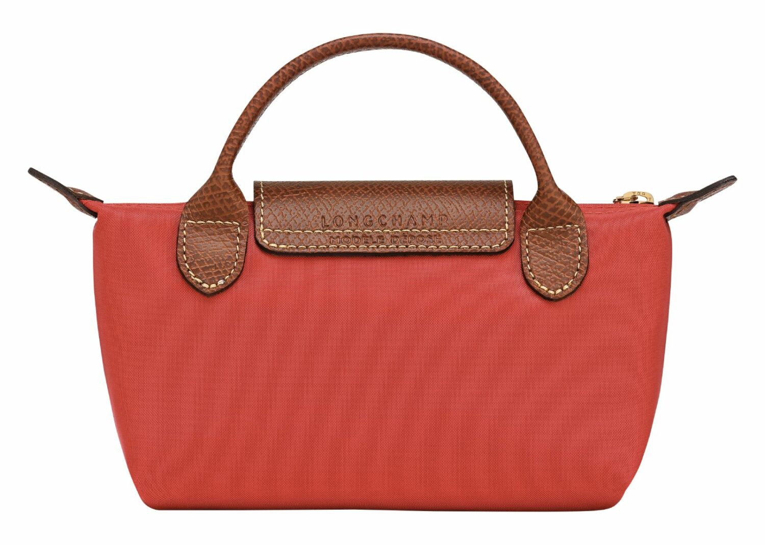 longchamp le pliage original pouch with handle tomato