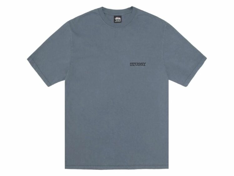 stussy jumbo tee pigment dyed navy
