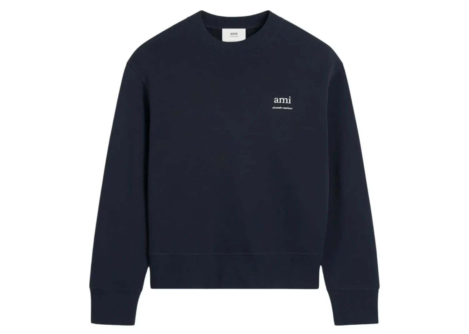 ami paris ami alexandre mattiussi print sweatshirt navy blue