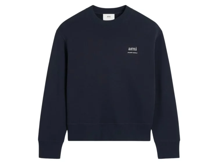 ami paris ami alexandre mattiussi print sweatshirt navy blue