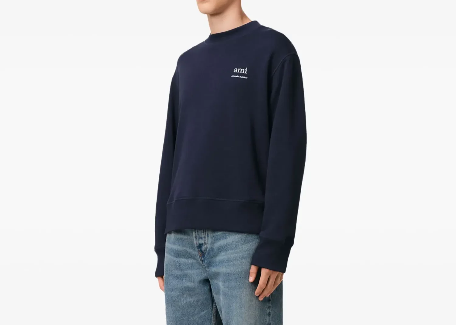ami paris ami alexandre mattiussi print sweatshirt navy blue