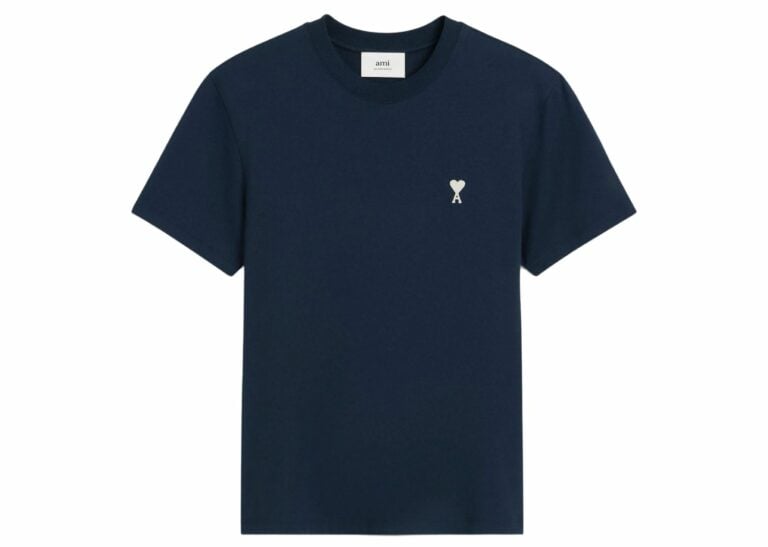 ami paris ami de coeur cotton t shirt midnight blue