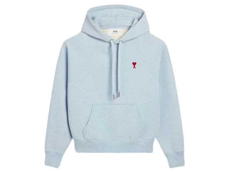 ami paris ami de coeur hoodie light blue