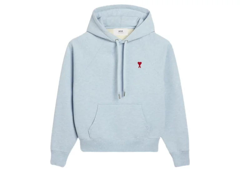 ami paris ami de coeur hoodie light blue