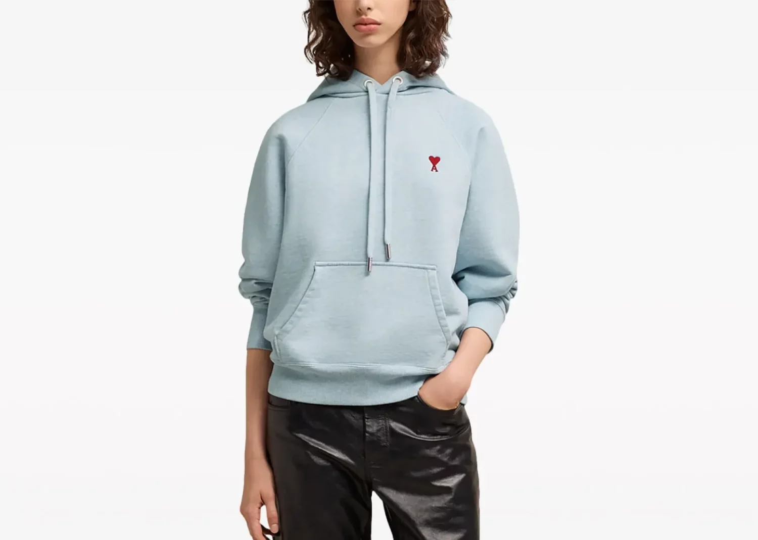 ami paris ami de coeur hoodie light blue2
