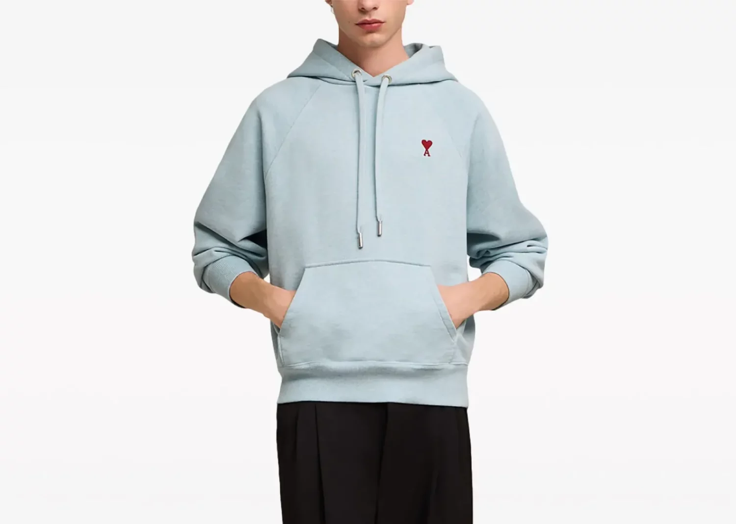 ami paris ami de coeur hoodie light blue3