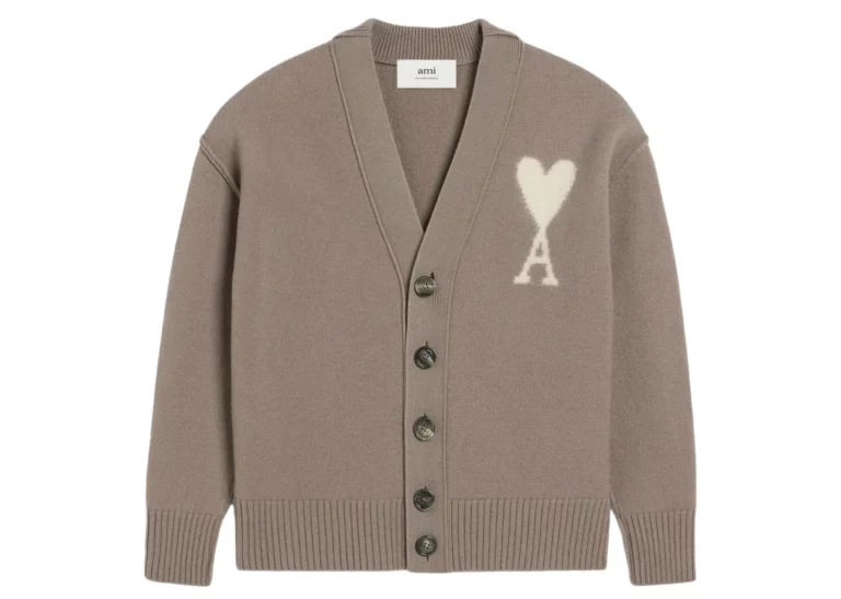 ami paris ami de coeur cardigan ash grey