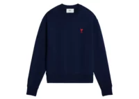 ami paris ami de coeur cotton sweatshirt blue