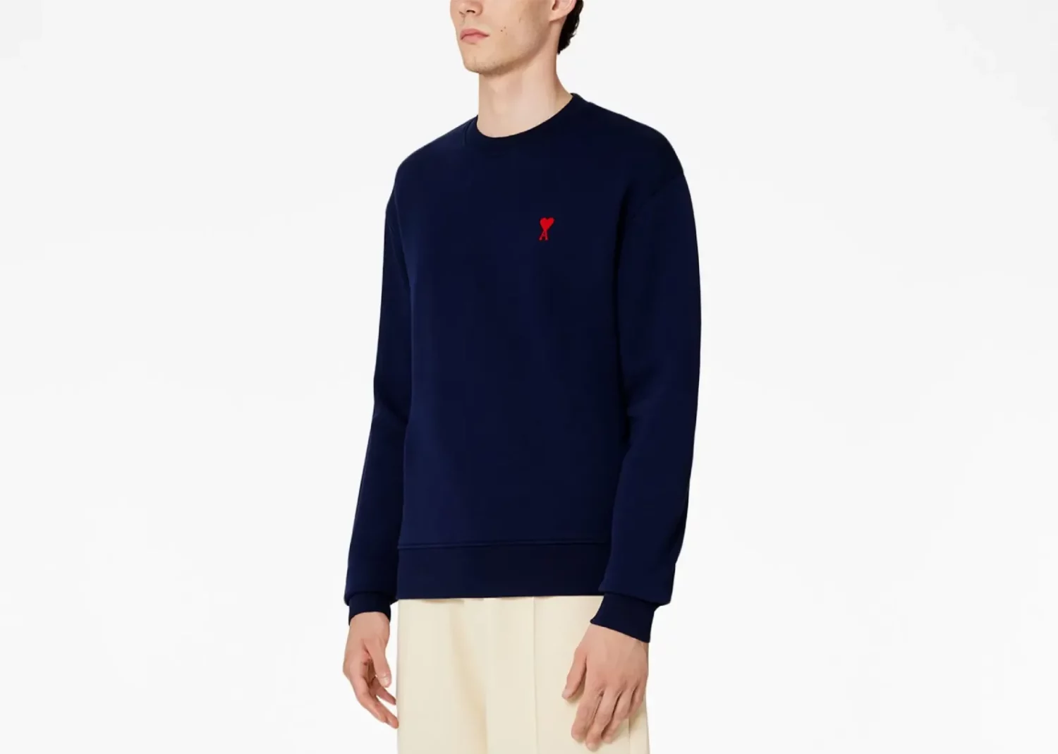 ami paris ami de coeur cotton sweatshirt blue2