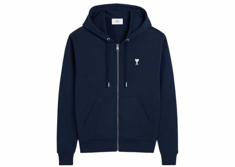 ami paris ami de coeur hoodie midnight blue