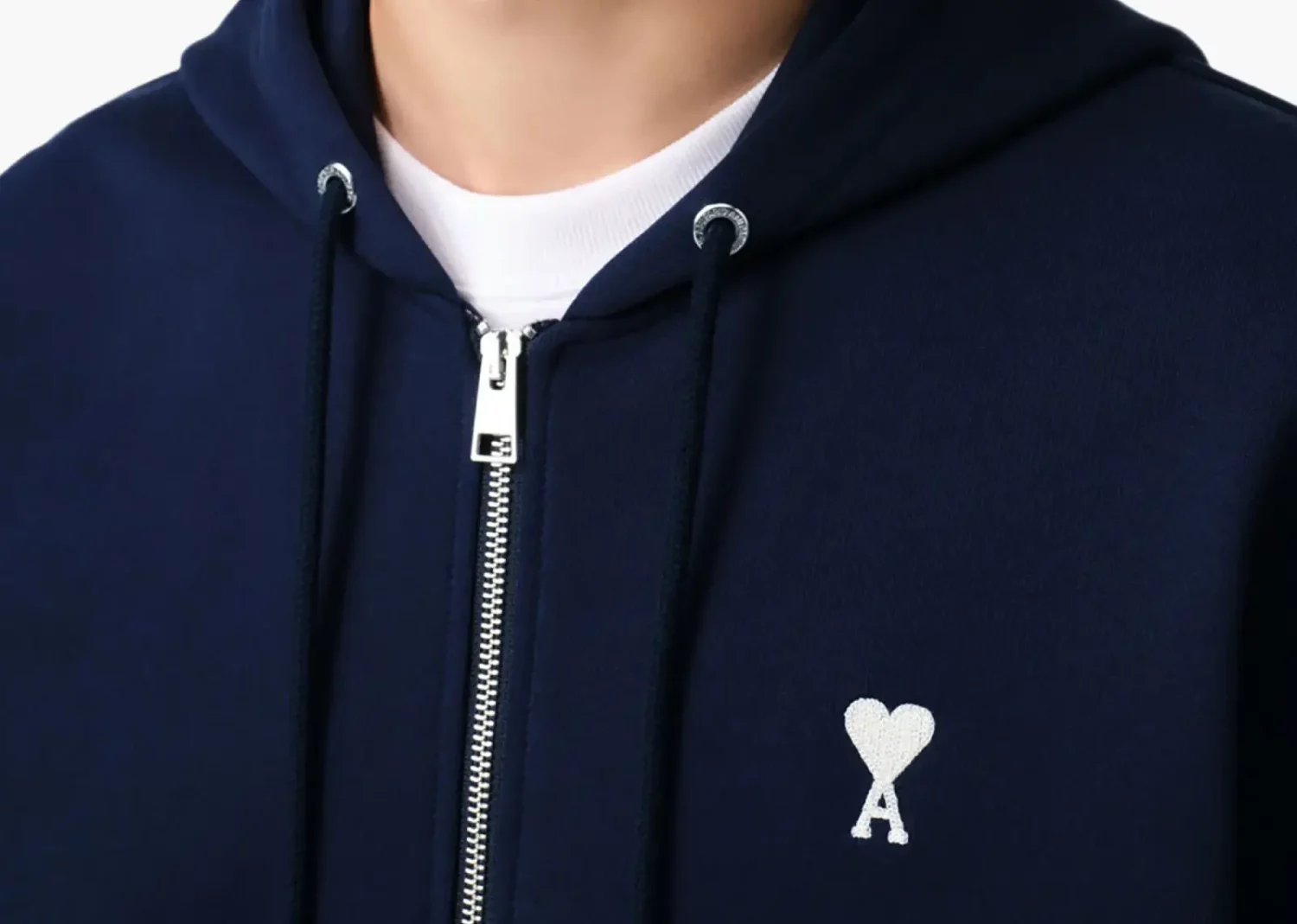 ami paris ami de coeur hoodie midnight blue2