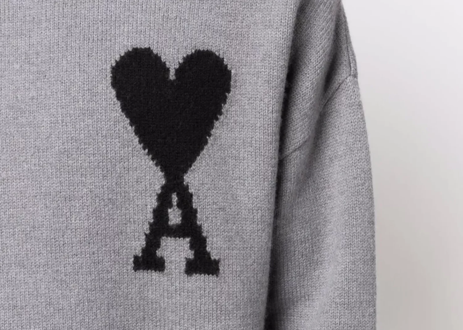 ami paris ami de coeur roll neck jumper grey4