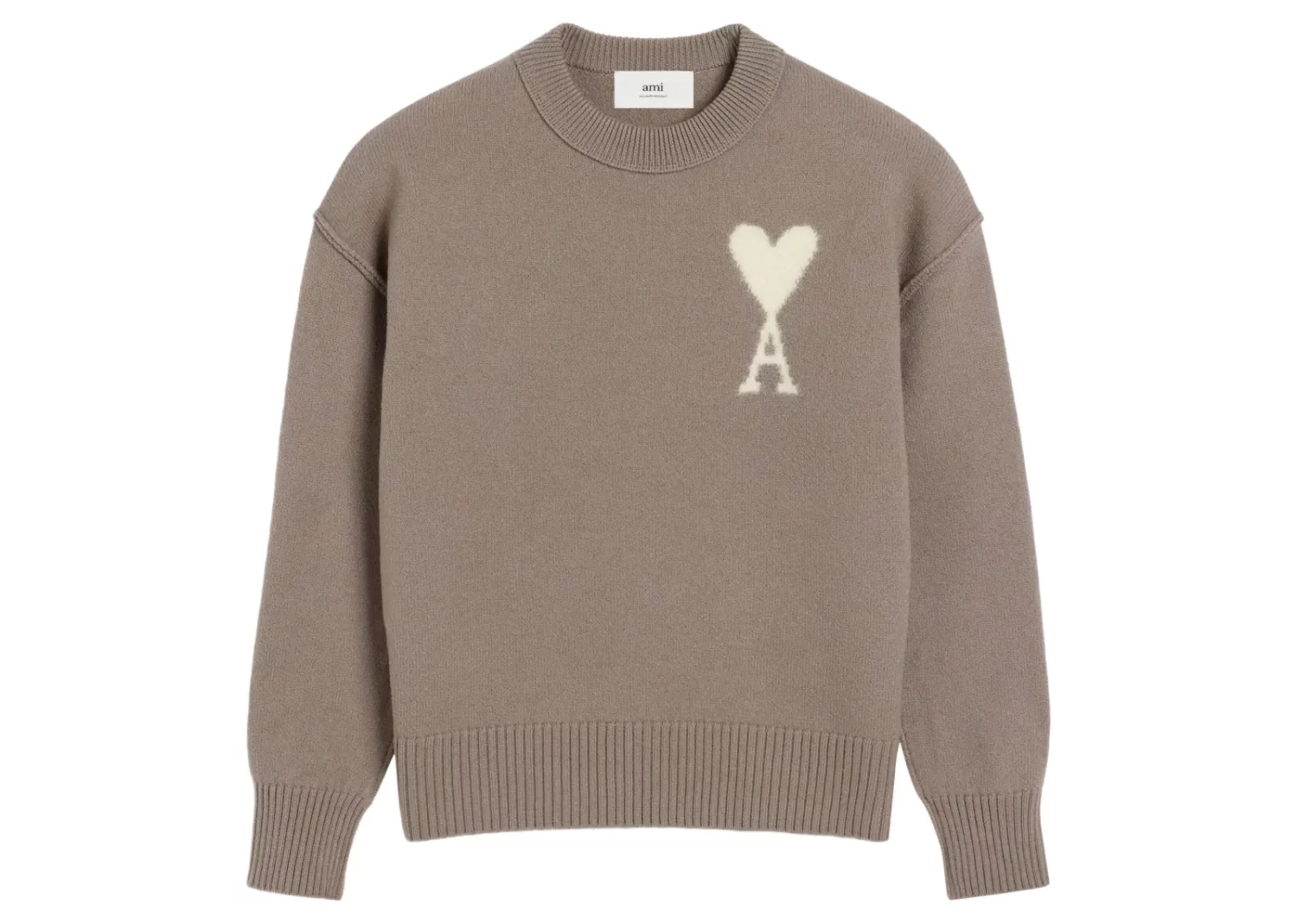 ami paris ami de coeur sweater ash grey