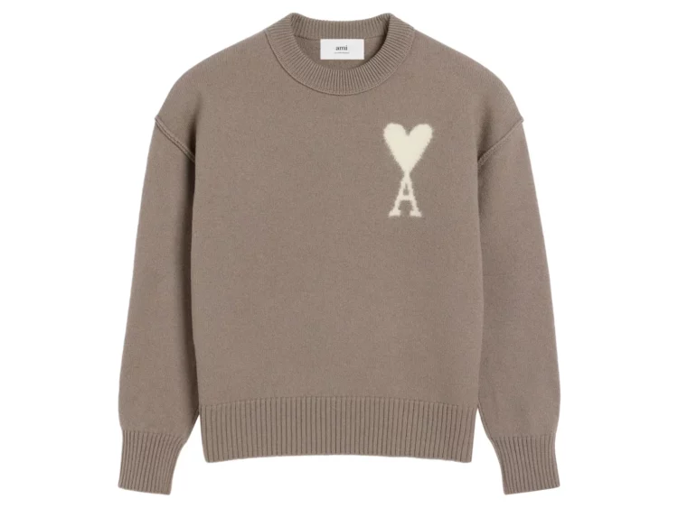 ami paris ami de coeur sweater ash grey