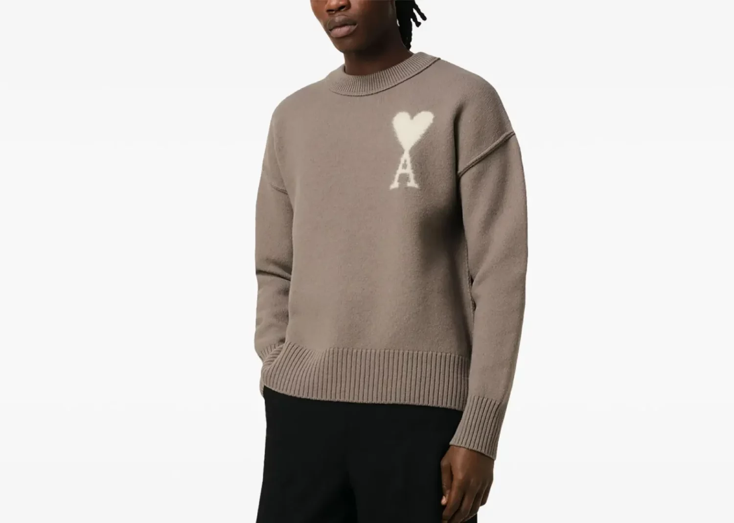 ami paris ami de coeur sweater ash grey2