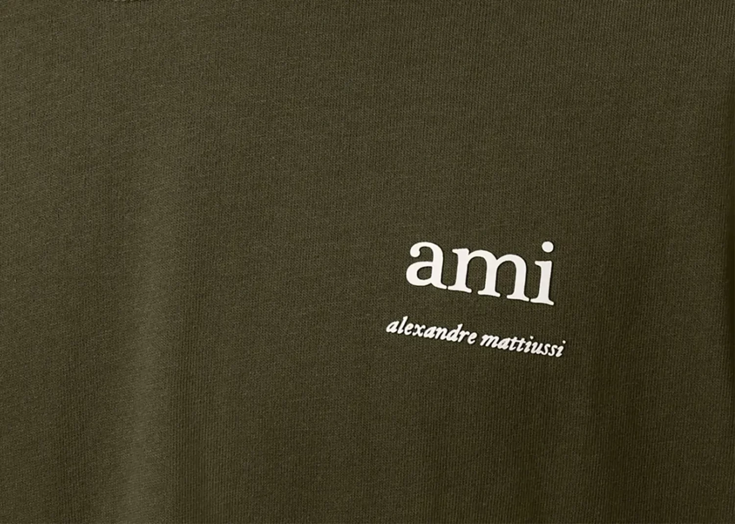 ami paris logo embroidered t shirt green