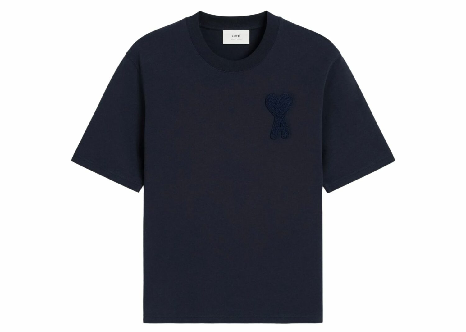 ami paris patch t shirt navy blue