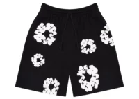 denim tears the cotton wreath shorts black