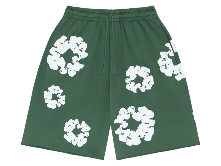 denim tears the cotton wreath shorts green