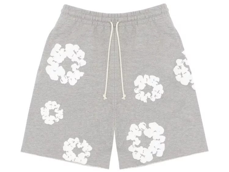 denim tears the cotton wreath shorts grey
