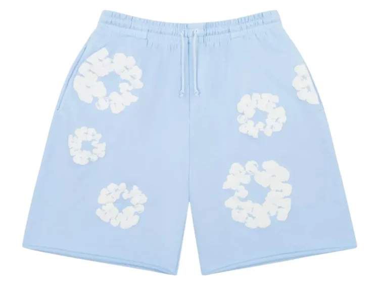 denim tears the cotton wreath sweatshorts powder blue