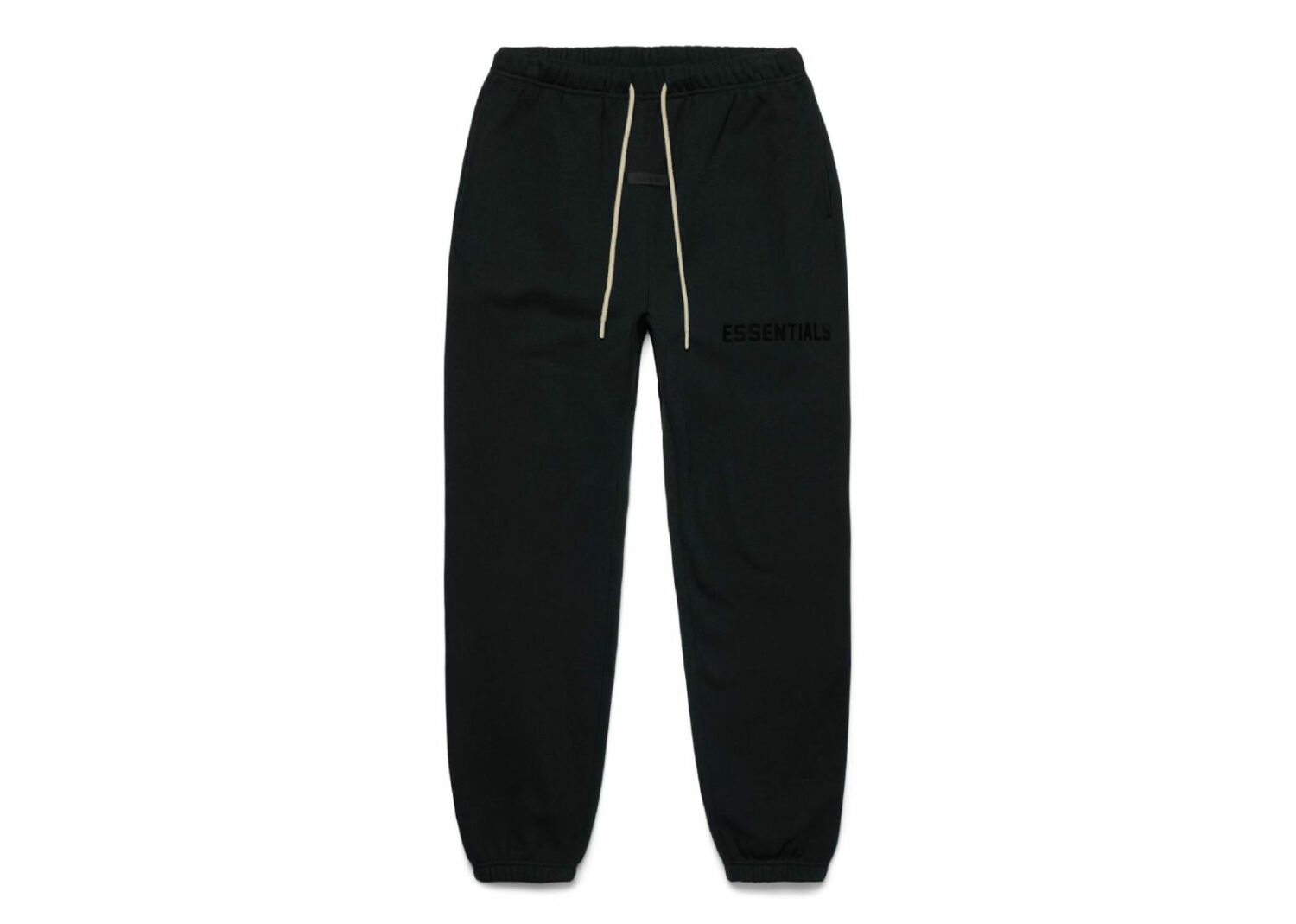 fear of god essentials cream drawstring sweatpant jet black
