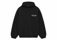 fear of god essentials fleece hoodie (fw24) black